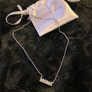 ‎Adornia MAMA rhodium plated and Swarovski crystal necklace NEW